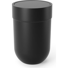 Die Grup Umbra Touch Çöp Kutusu, Küçük 6 Litre Kapaklı, Salınımlı Kapaklı Atık Sepeti, Banyo/wc Için, Yumuşak Dokunuş, Siyah