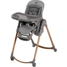 Die Grup Maxi-Cosi Minla Plus 6'sı Bir Arada Ahşap Görünümlü 4 Tekerlekli Mama Sandalyesi Elegance Graphite