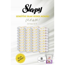 Die Grup Sleepy 36 Al 33 Öde 50'li Sensitive Islak Bebek Mendili ve Bebe Temizleme Pamuğu