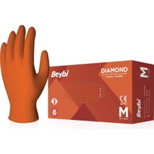 Aesco Beybi Diamond Pudrasız Turuncu Kalın Çok Amaçlı Nıtrl Eldiven - 100'LÜK Kutu - Large