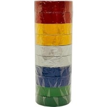 Aesco Renkli Izole Bant, 0,13X17MM, 3 Metre, 10 Adet, Elektrik Izolasyon Bandı