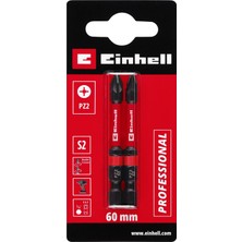 Aesco Orijinal Einhell Çift Torsiyonlu Darbeli Bit Seti, 2 Parça, 60 Mm, Pz2 (S2 Çelik, Yüksek Dayanıklılık, Çift Torsiyon Etkisi, Kırmızı Renk Halkası, E 6.3 Sap) - 49132140