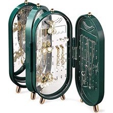 Die Grup Coverzone Katlanabilir Takı Düzenleme Kutusu, Screen Folding Jewelry Box, 4 Panelli Takı Düzenleyici, Aynalı Tasarım, 153 Küpe Deliği, 21 Kolye Oluğu, 3 U Şeklinde Askı Bölümü | CX-9001