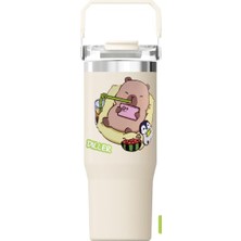 Die Grup Dıller Tumbler 950 ml Tek Kapak Çift Kullanım Pipetli/pipetsiz Taşıma Kulplu Çelik TERMOS-FFDILLERD9358