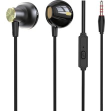 Die Grup Mtl 3.5 mm Jack Girişli Stereo Kulak Içi Metal Kablolu Kulaklık Konforlu Ses Siyah ile Uyumlu