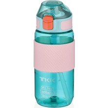 Aesco Tkk 500ML Pipetli Silikon Gövde Ölçü Skalalı Tritan Su Matarası (Turkuaz)