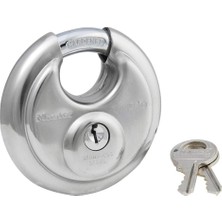 Aesco Master Lock Anahtarlı 40D Paslanmaz Çelik Discus Asma Kilit, Gümüş
