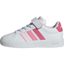 Aesco Adidas Grand Court 3.0 El C Unisex Çocuk Spor Ayakkabı Düşük Bilekli (Futbol Dışı) Ftwwht/pnkfus/blıpnk 32
