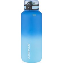 Aesco Uzspace 1500ML Çift Renkli Sızdırmaz Bpa Içermez Kilitlenebilir Kapaklı Motivasyonel Tritan Su Matarası (Lacivert-Açık Mavi)