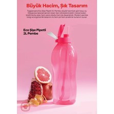 Aesco Tupperware Eco Şişe Pipetli 2 L Pembe