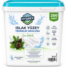 Hygrex Yüzey Temizlik Havlusu Çam Kokulu Islak Kova Mendil 250 Adet Ev Ofis Tüm Yüzeyler