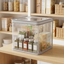 Die Grup Deconox 30X30X30 cm Pvc Pencereli Çelik Destekli Raf Düzenleyici - Katlanabilir Modüler Kapaklı Dolap Içi Organizer Kutusu