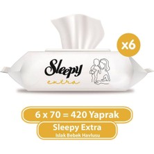 Die Grup Sleepy Extra Islak Mendil 70 Yaprak x 6 Adet