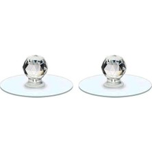 Aesco Jouis Şeffaf Kulp Kristal Başlıklı 4'lü Yapışkanlı Kulp Dolap Çekmece Kulp Tutacak Askı