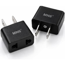 Aesco Mn6 M007 Amerikan Priz Dönüştürücü/türk Fişi Amerikan Sistemine Çeviren Adaptor Fiş, Siyah, 2