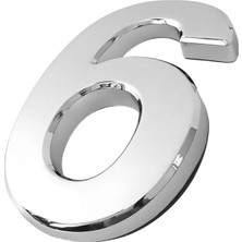 Aesco Yapışkanlı Kapı Numarası Küçük Boy 50 mm 5 cm Numara 6 Rakam Altı Sayısı Krom Renk Numaralar 1 Adet