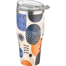 Die Grup Vagonlife 590ML Desenli Pipetli/pipetsiz Çift Kullanım Tumbler Kahve Bardağı/mug Paslanmaz Çelik Termos (Rainforest)