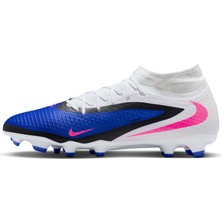 Aesco Nike Phantom 6 High Academy Çok Zemin Futbol Kramponları (Racer Mavi/beyaz/pembe Patlama), Racer Mavi/beyaz/pembe Patlama, 8.5