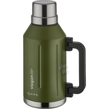 Aesco Vagonlife 1.2 Litre Bardaklı Kullanım Kulplu Paslanmaz Çelik TERMOS-FFVGN1004-1200ML Yeşil