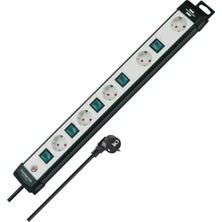 Aesco Brennenstuhl Premium-Line, Teknik Çoklu Priz, Tek Tek Çalıştırılabilir Prizler (3 M Kablo) Ile, Renk: Siyah/açık Gri