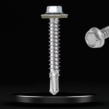 Aesco BADEM10 Trapez Çatı Vidası 5.5X38 mm Paket 100 Adet Matkap Uçlu Sac Akıllı Vida Çatı Panel Metal Ağaç Vidası