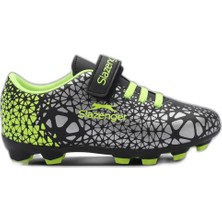 Aesco Slazenger Crystal Unisex Çocuk Halı Saha Siyah/yeşil Futbol Ayakkabısı