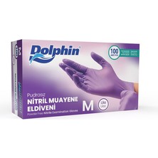 Aesco Dolphin Pudrasız Nitril Eldiven Lila M Beden 100 Adet