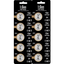 Die Grup I-Gen CR1632 Pil Lityum Düğme Pil 3V 1632 (10'lu Paket)