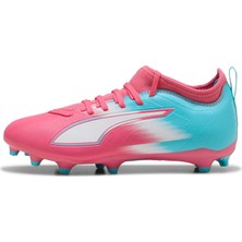 Aesco Puma Kids Ultra 6 Match Re-Charge Fg/ag Genç Krampon, Hero Blue-Sunset Pink-Garnet R, 34.5_2_3