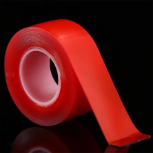 Aesco Çift Taraflı Silikon Bant Montaj Bandı Şeffaf 48 mm x 2 Metre Güçlü Çok Amaçlı Yapıştırıcı 1 Adet