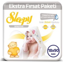 Die Grup Sleepy Sensitive Islak Mendil 18 Adet x 90'lı