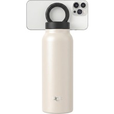 Die Grup Linktech BL10 Magpro Manyetik Telefon Tutuculu Çelik Termos, 710 ml (24 Oz) Vakumlu Çift Katman Matara, Magsafe Uyumlu 360° Dönebilen Pipetli Kapak, 24 Saat Soğuk / 12 Saat Sıcak Tutucu (Beyaz)