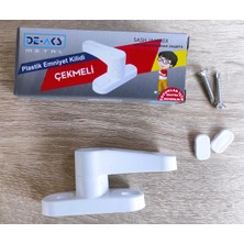 Die Grup Pvc Pencere Metal Çekmeli Çocuk Emniyet Mandalı Güvenlik Kilidi (5, Beyaz)