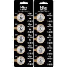Die Grup I-Gen Batteries CR1220 Lityum Düğme Pil 3V 1220 (10'lu Paket)
