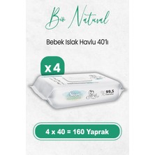 Die Grup Sleepy Bio Natural Yenidoğan Islak Havlu 40 x 4 Adet (160 Yaprak)