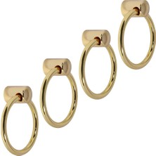 Aesco BADEM10 Nobel Sarkaç Dolap Çekmece Kulpu Kulbu Gold Metal Halka Kulp (4 Adet)