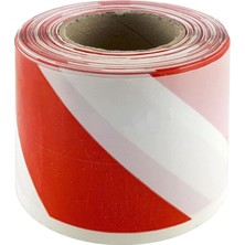 Aesco Bant Evi Emniyet Şeridi 65MM x 500MT Kırmızı Beyaz Ikaz Şeridi, Güvenlik Ikaz Bandı 6,5cm