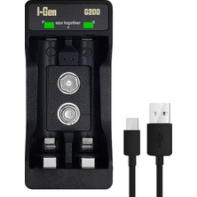 Die Grup I-Gen Batteries G200 2'li Pil Şarj Aleti Type-C Girişli, Aa/aaa / 9V Akıllı Hızlı Pil Şarj Cihazı