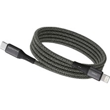 Die Grup Type C-Lightning Uyumlu Örgülü Kablo, 27WATT Pd Hızlı Şarj, Remorax Wahoo (1AD x 1metre Füme)