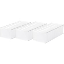 Die Grup Ocean Home Textile 3'lü 8 Bölmeli Beyaz Renk File Çekmece Içi Düzenleyici Set