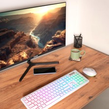 Die Grup Everest KM-319BT 2.4g+Bt1+Bt2 Çoklu Cihaz Bağlantılı Q Set Kablosuz Tak ve Kullan Klavye + Mouse (Beyaz)