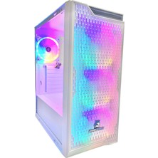 Die Grup Gameforce Rainy Beyaz 4X120MM Rainbow Fan E-Atx Oyuncu Bilgisayar Kasası