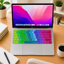 Die Grup Mcstorey Uk Ingilizce Klavye Koruyucu MacBook A1534 A1708 Uyumlu Avrupa Iso Ters L Enter Silikon Keyboard Cover English Layout Pembe Yeşil