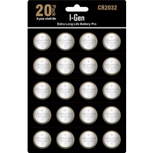 Die Grup I-Gen CR2032 Pil Tartı, Baskül, Şeker Ölçüm Cihazı Pili Lityum Düğme Pil 3V 2032 (20 Adet CR2032 Pil)