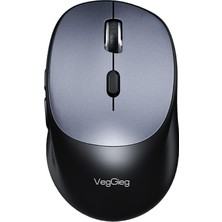 Die Grup Veggieg G880 Dual-Mode Bluetooth 5.3 ve 2.4ghz 3600DPI Optik Kablosuz Mouse Gri