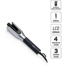 Die Grup Arzum AR5171 Revolution Pro Otomatik Bukle ve Saç Maşası 25 mm Seramik LCD Ekran Siyah