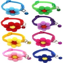 Die Grup Glipet Ponpon Çiçekli Kedi Boyun Tasması 19X1 cm Kırmızı