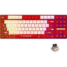 Die Grup Coverzone Ajazz AK870 Mc Kablolu Mekanik Oyun Klavyesi Kırmızı Klavye Brown Switch
