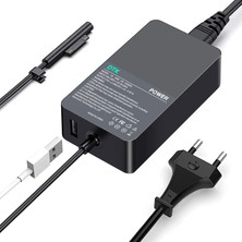 Die Grup Dtk® Şarj Cihazı 15 V 2,58 A 38,7 W Notebook Laptop Şarj Kablosu Ac Güç Kaynağı Microsoft Surface Pro 3 Pro 4 Pro 5 Pro 6 Pro 2017 Için Şarj Cihazı Güç Kaynağı Pil Güç Kaynağı