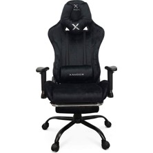 Die Grup Xandor XG500 Kadife Kumaş Metal Iskelet Premium Gaming Koltuk 180° Yatabilen Ergonomik Oyuncu Koltuğu 2d Kol Dayamalı - Siyah